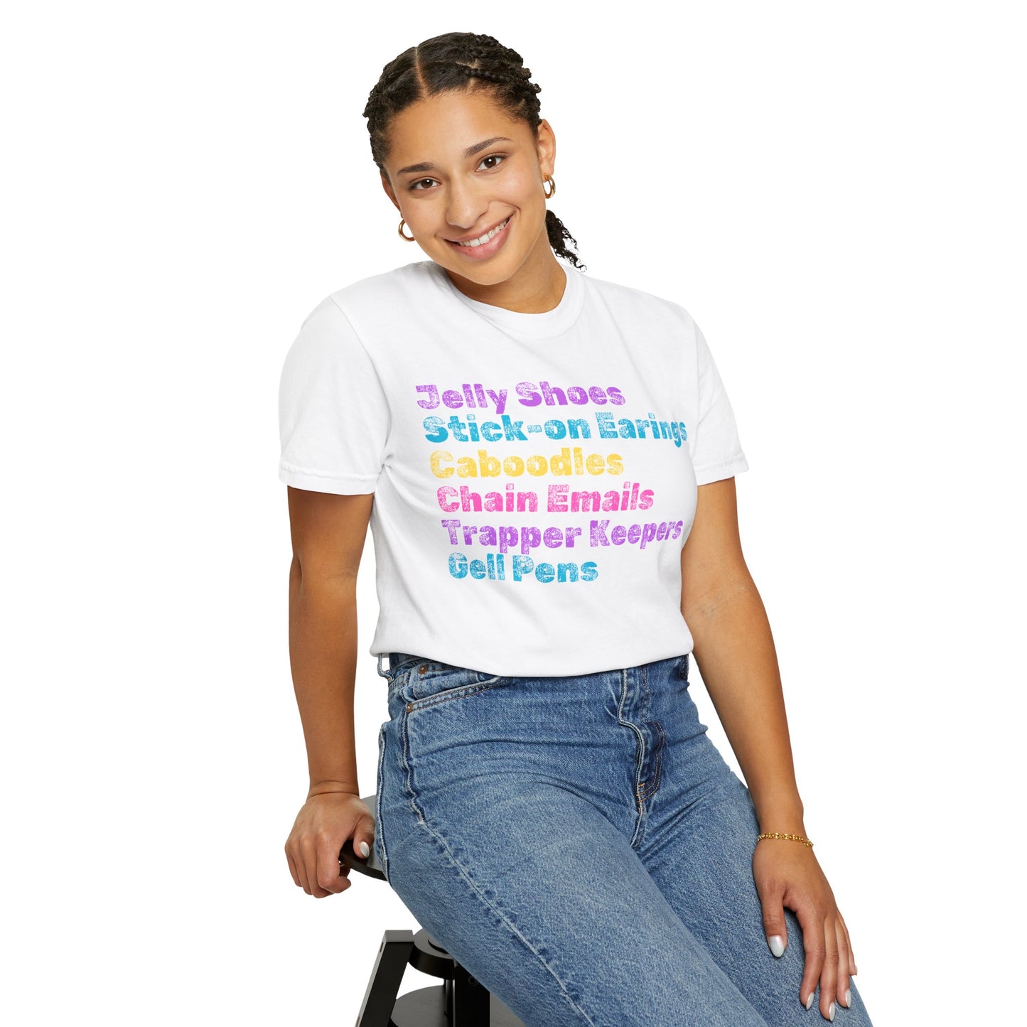 Stick-on Earings; 90s Nostalgia for the 90s Girl; Unisex Garment-Dyed T-shirt