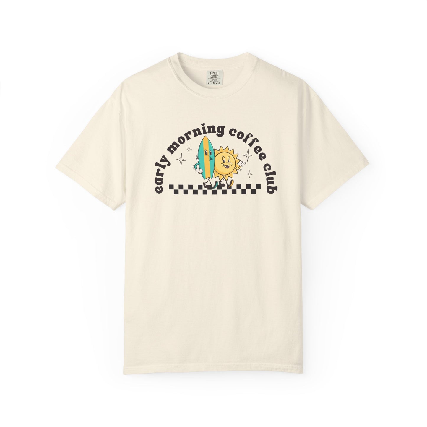 Surf Friends Vintage Coffee-Themed Unisex T-Shirt, Perfect for Coffee Addicts, Gift for Friends, Trendy Graphic Tee, Casual Everyday Wear