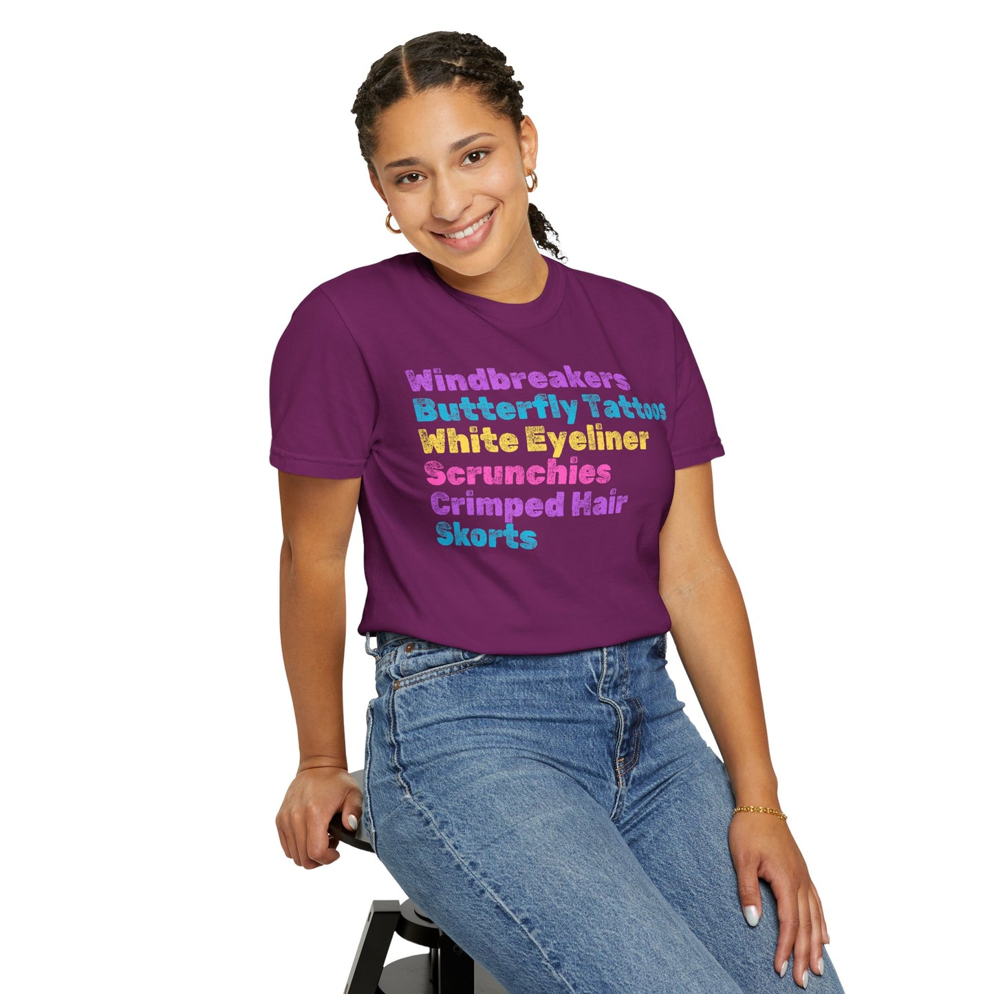 Crimped Hair; 90s Nostalgia for the 90s Girl; Unisex Garment-Dyed T-shirt