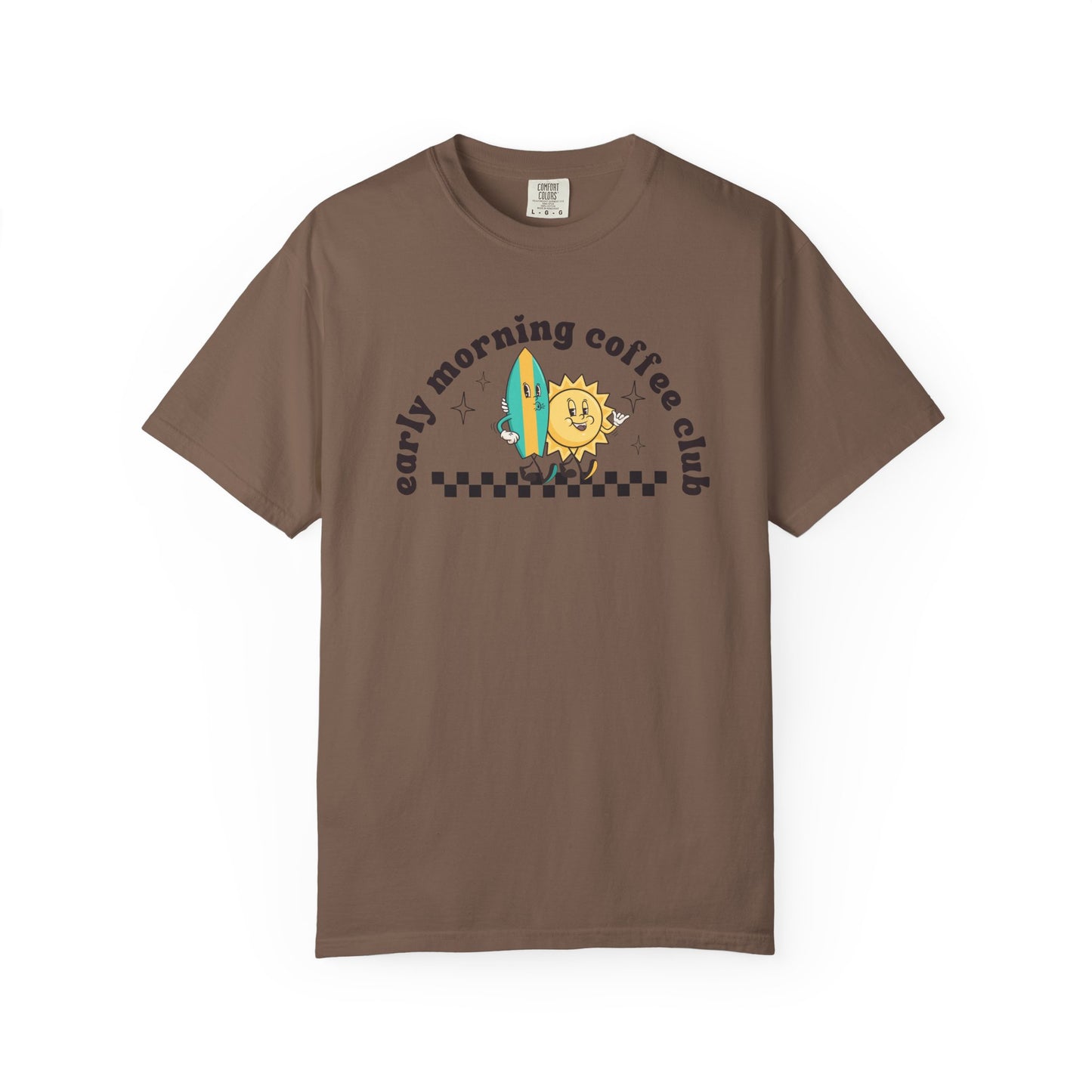Surf Friends Vintage Coffee-Themed Unisex T-Shirt, Perfect for Coffee Addicts, Gift for Friends, Trendy Graphic Tee, Casual Everyday Wear