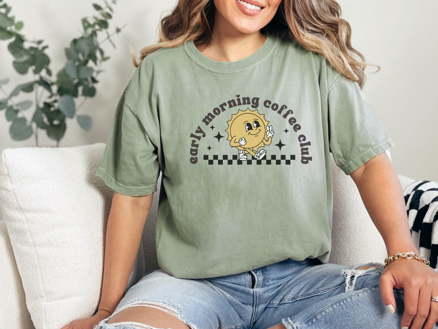 Sunshine Vintage Coffee-Themed Unisex T-Shirt, Perfect for Coffee Addicts, Gift for Friends, Trendy Graphic Tee, Casual Everyday Wear