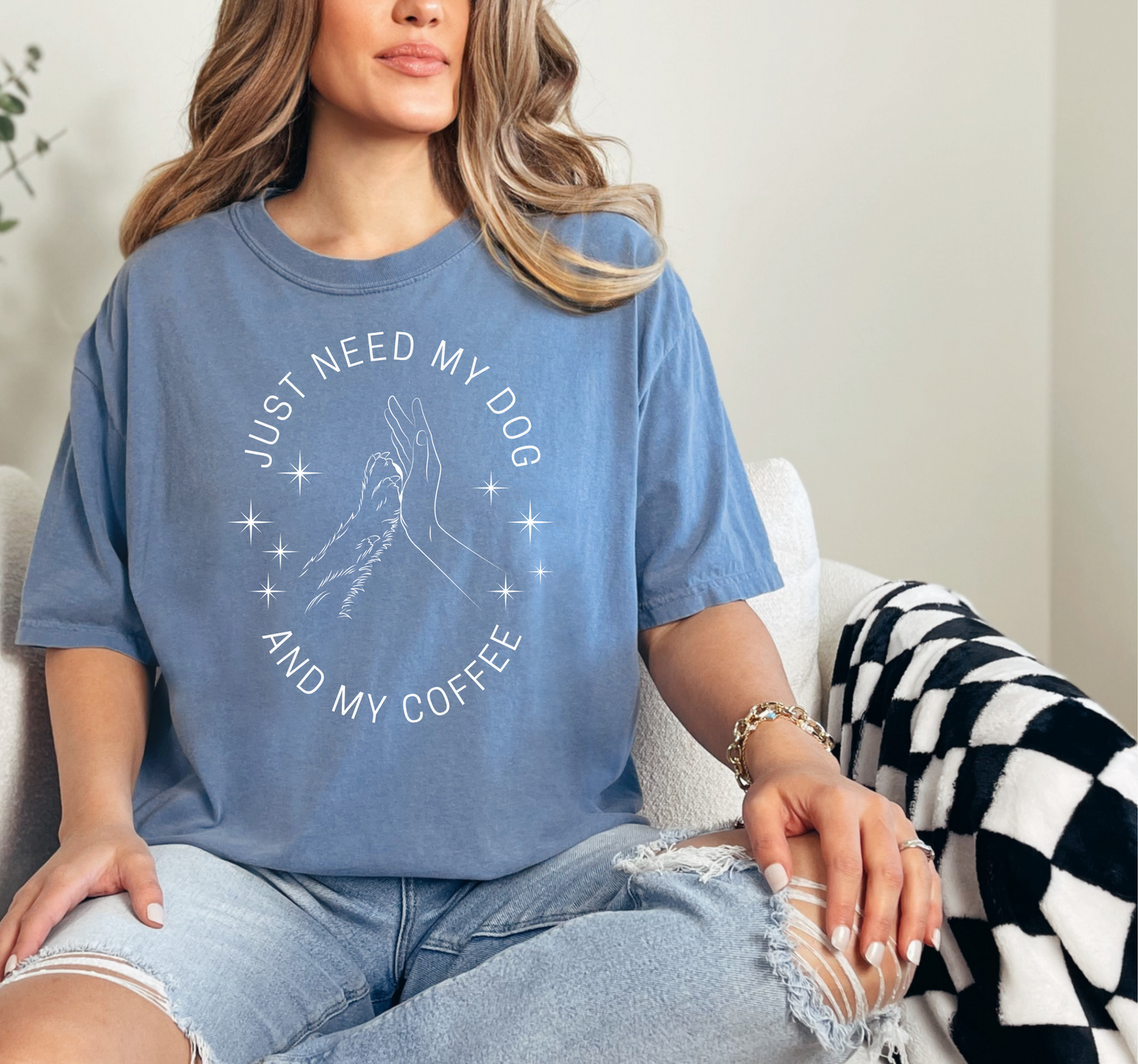 Just My Dog & My Coffee, Casual Wear, Unique Gift, Animal Lover Shirt, Caffeine Addict Tee