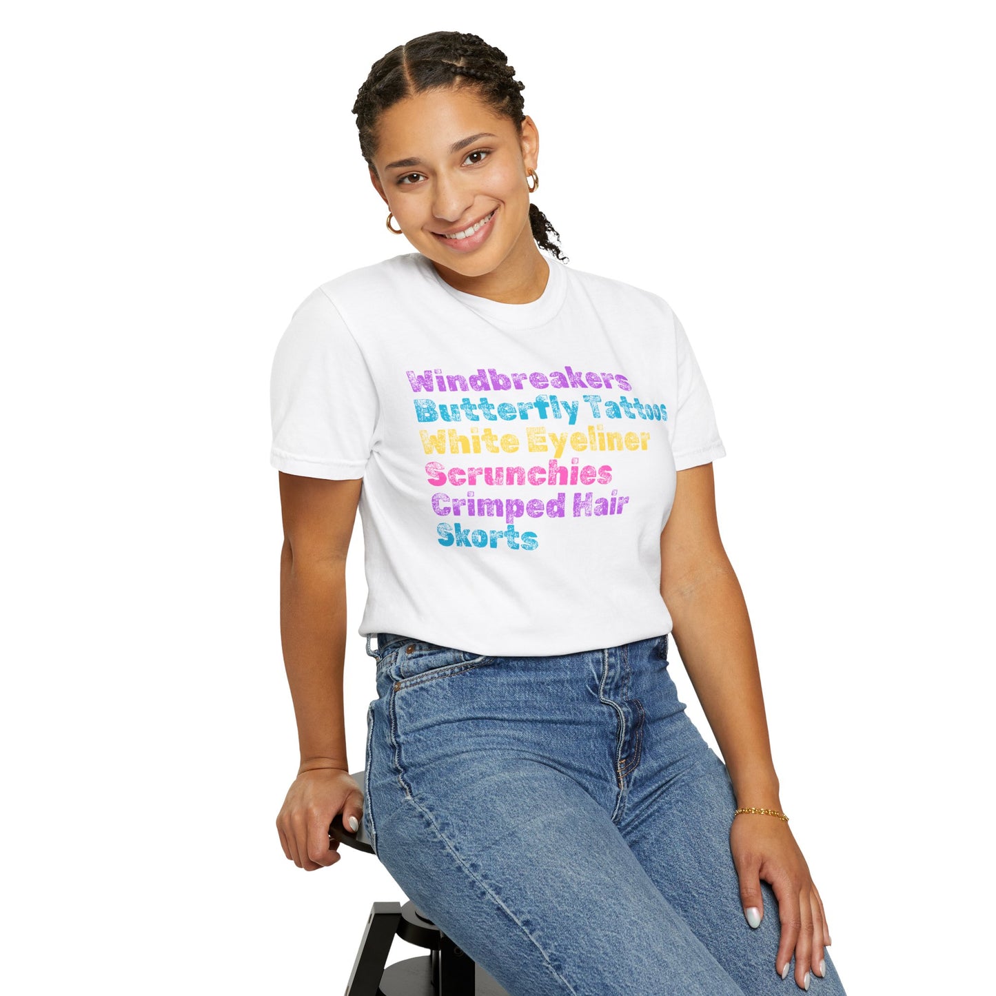 Crimped Hair; 90s Nostalgia for the 90s Girl; Unisex Garment-Dyed T-shirt