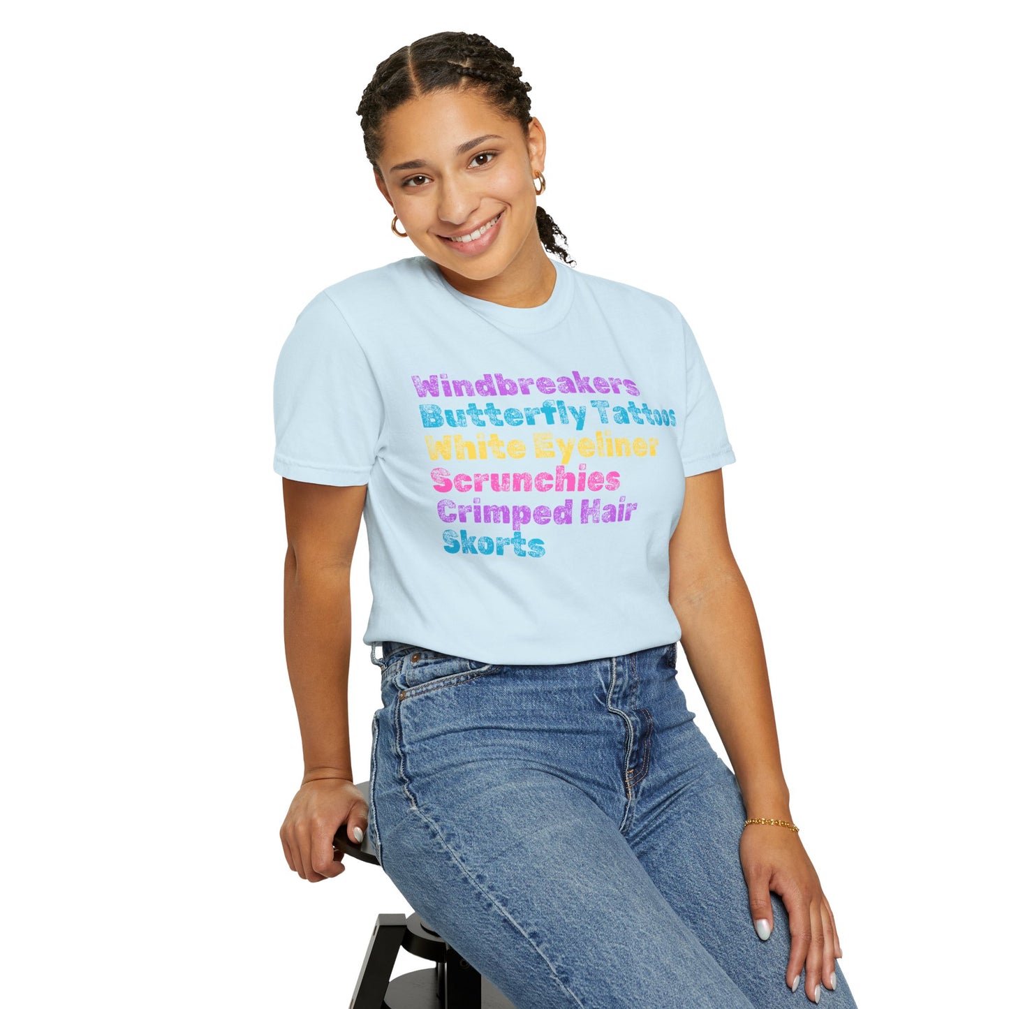 Crimped Hair; 90s Nostalgia for the 90s Girl; Unisex Garment-Dyed T-shirt