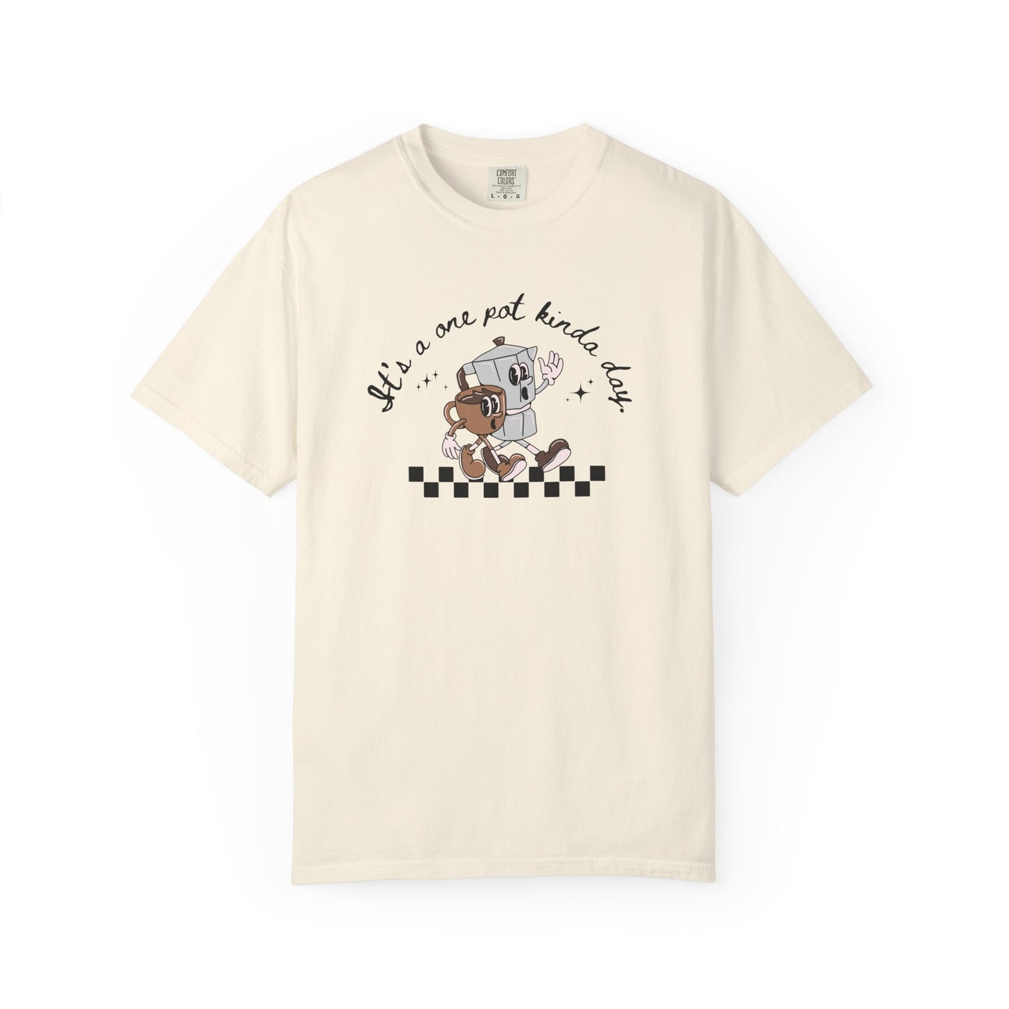 One Pot Kinda Day, Vintage Coffee-Themed Unisex T-Shirt, Perfect for Coffee Addicts, Gift for Friends, Trendy Graphic Tee, Casual Everyday Wear