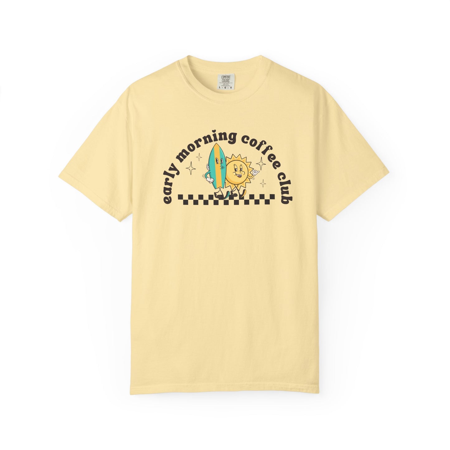 Surf Friends Vintage Coffee-Themed Unisex T-Shirt, Perfect for Coffee Addicts, Gift for Friends, Trendy Graphic Tee, Casual Everyday Wear