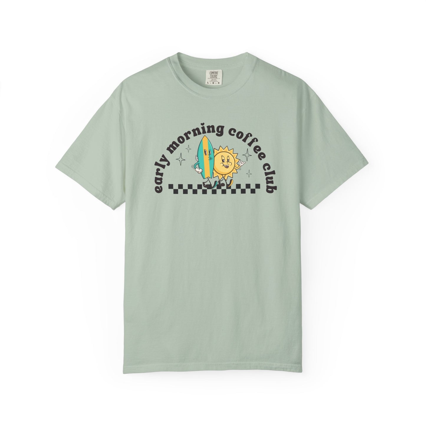 Surf Friends Vintage Coffee-Themed Unisex T-Shirt, Perfect for Coffee Addicts, Gift for Friends, Trendy Graphic Tee, Casual Everyday Wear
