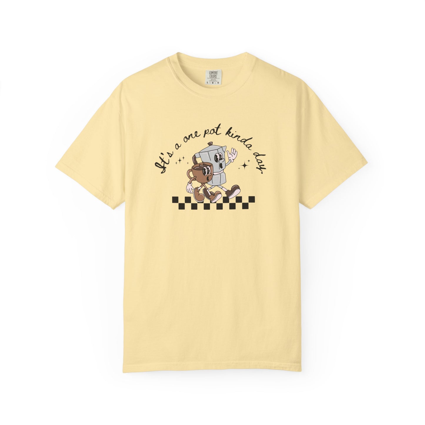 One Pot Kinda Day, Vintage Coffee-Themed Unisex T-Shirt, Perfect for Coffee Addicts, Gift for Friends, Trendy Graphic Tee, Casual Everyday Wear