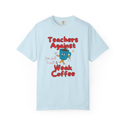 Tired Teacher Tee, Funny Teacher Shirt, Unisex T-Shirt, Gift for Educators, Back to School Gear, Coffee Lovers Apparel