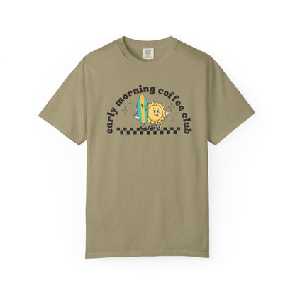Surf Friends Vintage Coffee-Themed Unisex T-Shirt, Perfect for Coffee Addicts, Gift for Friends, Trendy Graphic Tee, Casual Everyday Wear