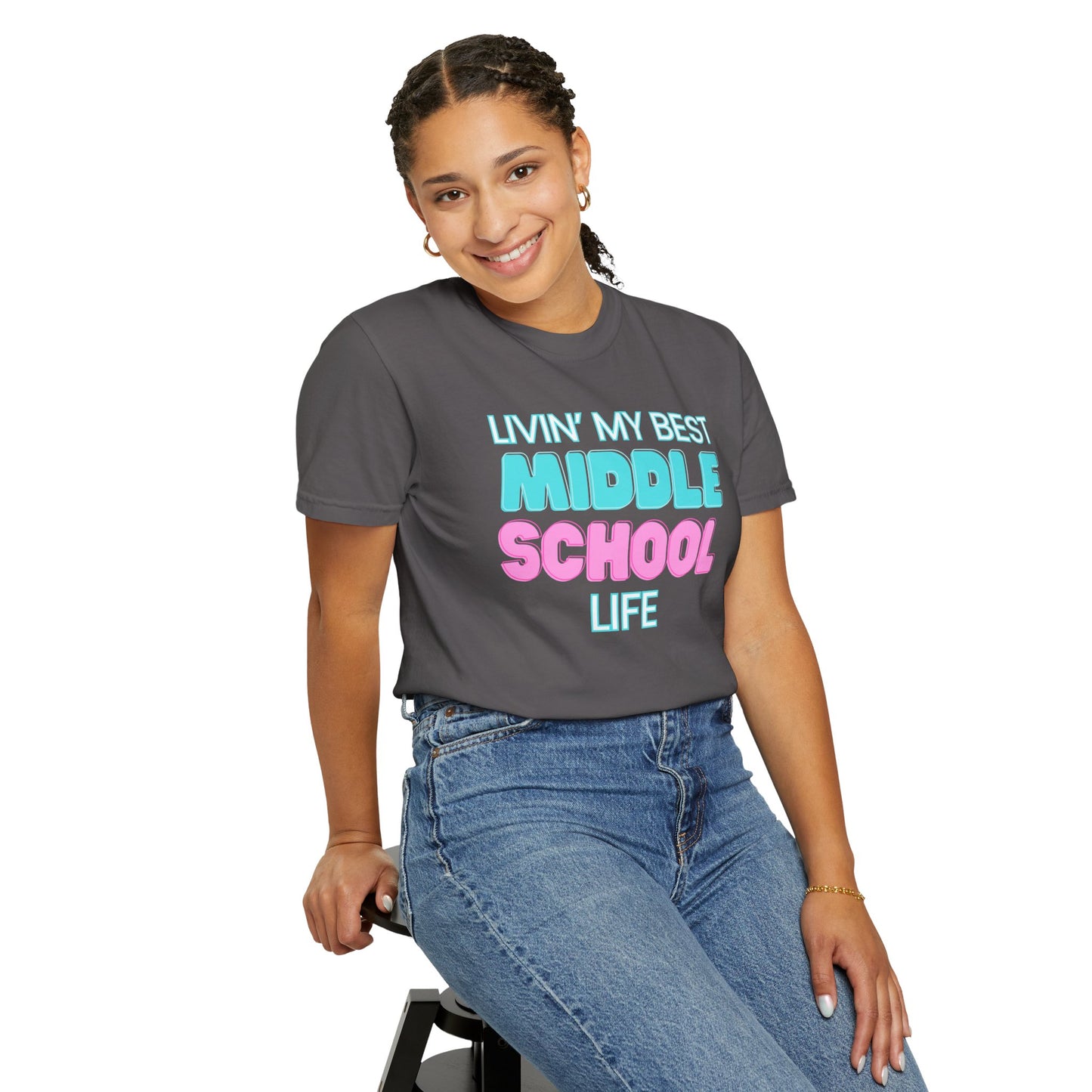 Middle School Life Unisex Tee, Casual Wear, Gift for Students/Teachers, Trendy T-Shirt, Back to School Apparel