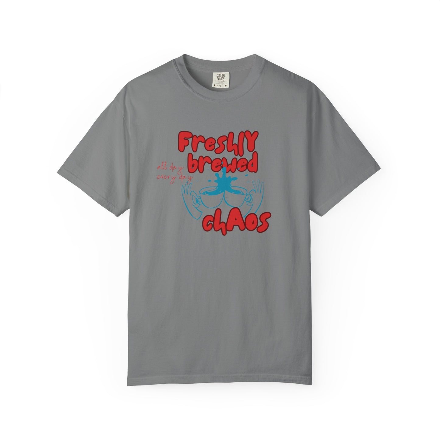 Freshly Brewed Chaos, Funny Teacher Shirt, Unisex T-Shirt, Gift for Educators, Back to School Gear, Coffee Lovers Apparel
