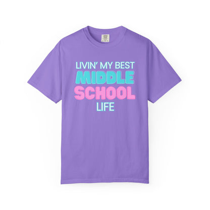Middle School Life Unisex Tee, Casual Wear, Gift for Students/Teachers, Trendy T-Shirt, Back to School Apparel