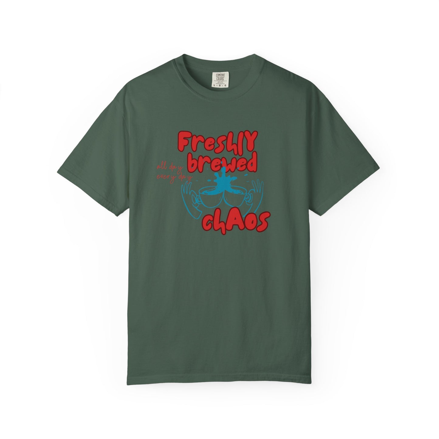 Freshly Brewed Chaos, Funny Teacher Shirt, Unisex T-Shirt, Gift for Educators, Back to School Gear, Coffee Lovers Apparel