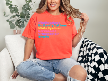 Crimped Hair; 90s Nostalgia for the 90s Girl; Unisex Garment-Dyed T-shirt