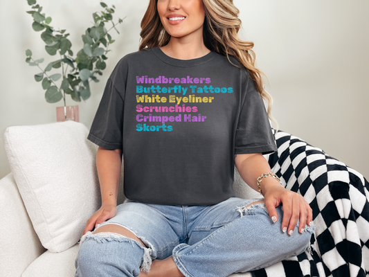 Crimped Hair; 90s Nostalgia for the 90s Girl; Unisex Garment-Dyed T-shirt