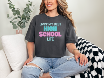 High School Life Unisex Tee, Casual Wear, Gift for Students/Teachers, Trendy T-Shirt, Back to School Apparel