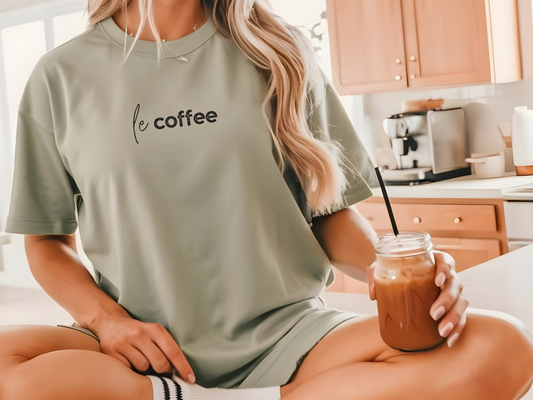 le coffee :: Funny Caffeine Addict Tee :: Caffeine Lover Gift :: Tired Mom Graphic T-shirt :: Real Life Women's Comfort Tee