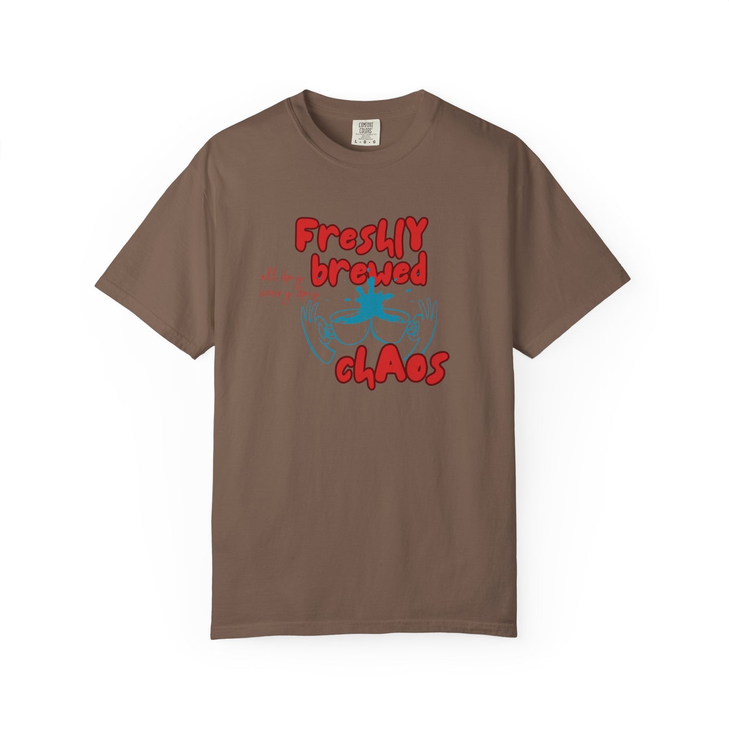 Freshly Brewed Chaos, Funny Teacher Shirt, Unisex T-Shirt, Gift for Educators, Back to School Gear, Coffee Lovers Apparel