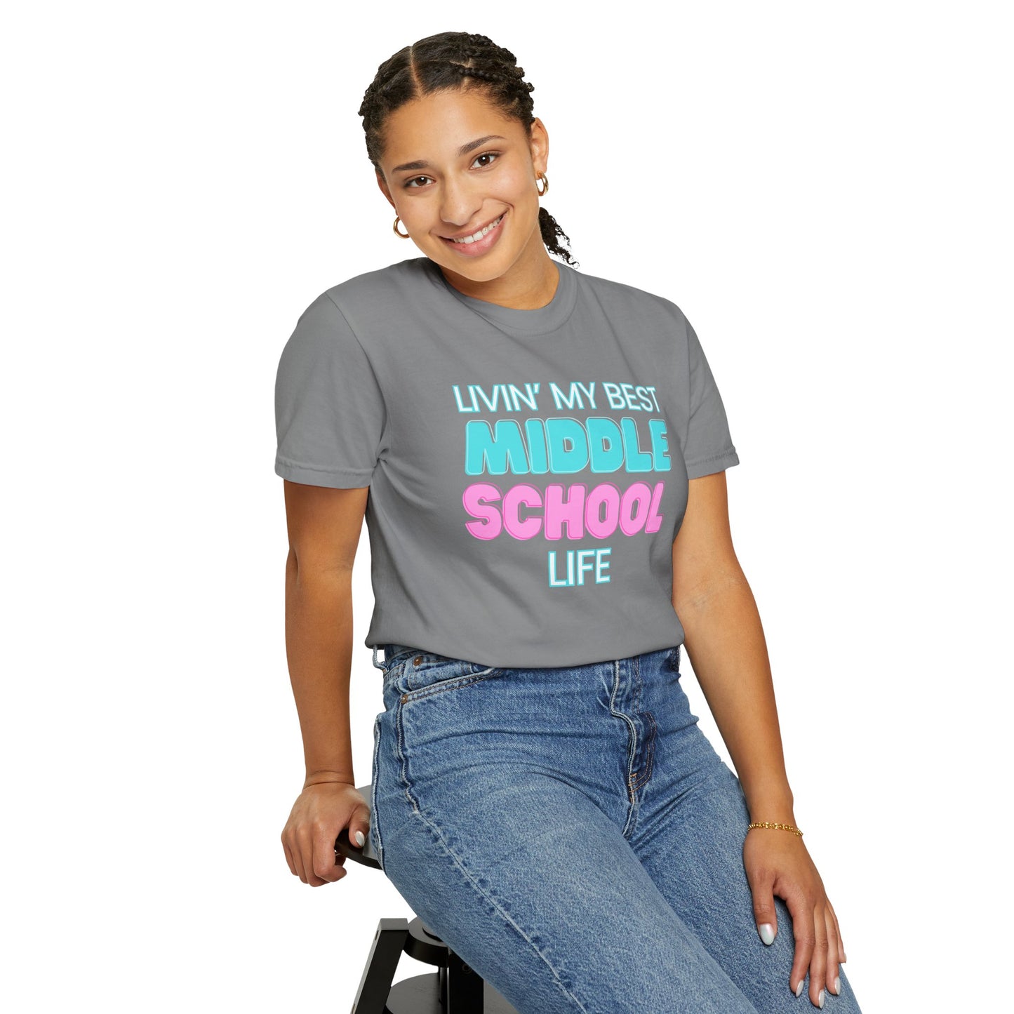 Middle School Life Unisex Tee, Casual Wear, Gift for Students/Teachers, Trendy T-Shirt, Back to School Apparel