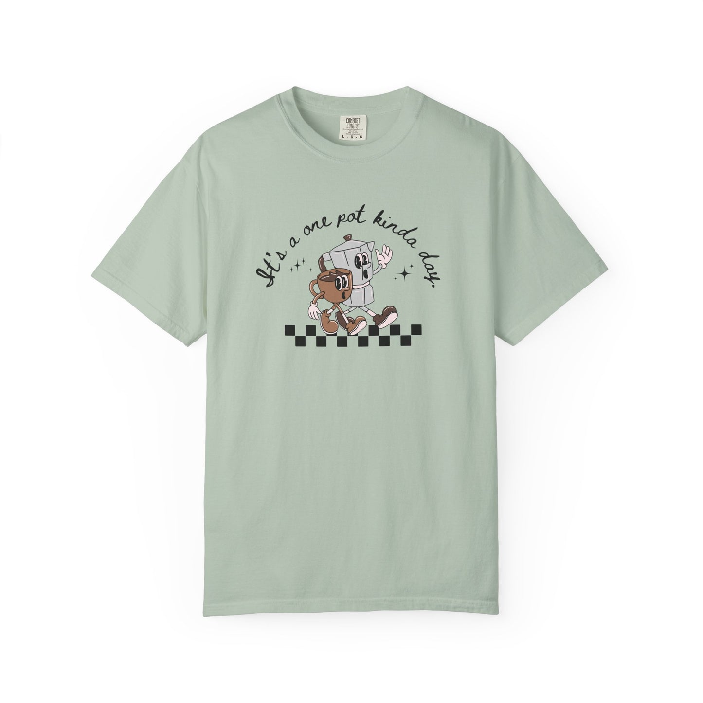 One Pot Kinda Day, Vintage Coffee-Themed Unisex T-Shirt, Perfect for Coffee Addicts, Gift for Friends, Trendy Graphic Tee, Casual Everyday Wear