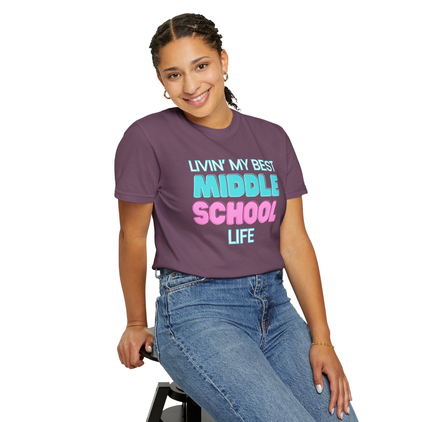 Middle School Life Unisex Tee, Casual Wear, Gift for Students/Teachers, Trendy T-Shirt, Back to School Apparel