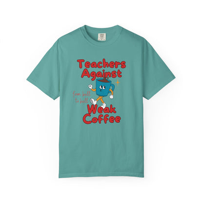 Tired Teacher Tee, Funny Teacher Shirt, Unisex T-Shirt, Gift for Educators, Back to School Gear, Coffee Lovers Apparel