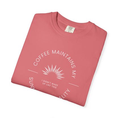 Coffee Maintains My Sunny Personality, Casual Wear, Unique Gift, Animal Lover Shirt, Caffeine Addict Tee
