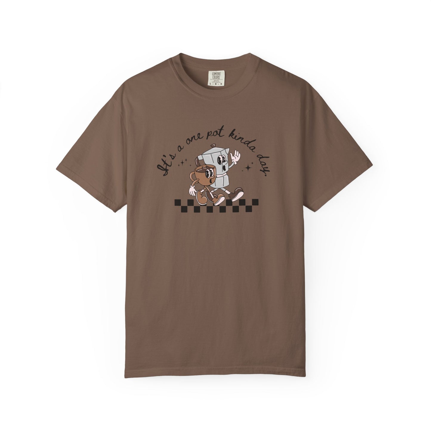 One Pot Kinda Day, Vintage Coffee-Themed Unisex T-Shirt, Perfect for Coffee Addicts, Gift for Friends, Trendy Graphic Tee, Casual Everyday Wear