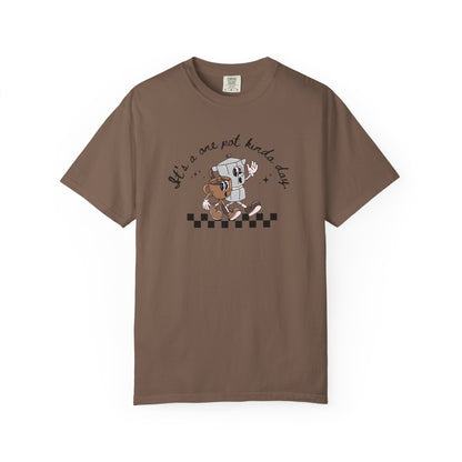 One Pot Kinda Day, Vintage Coffee-Themed Unisex T-Shirt, Perfect for Coffee Addicts, Gift for Friends, Trendy Graphic Tee, Casual Everyday Wear