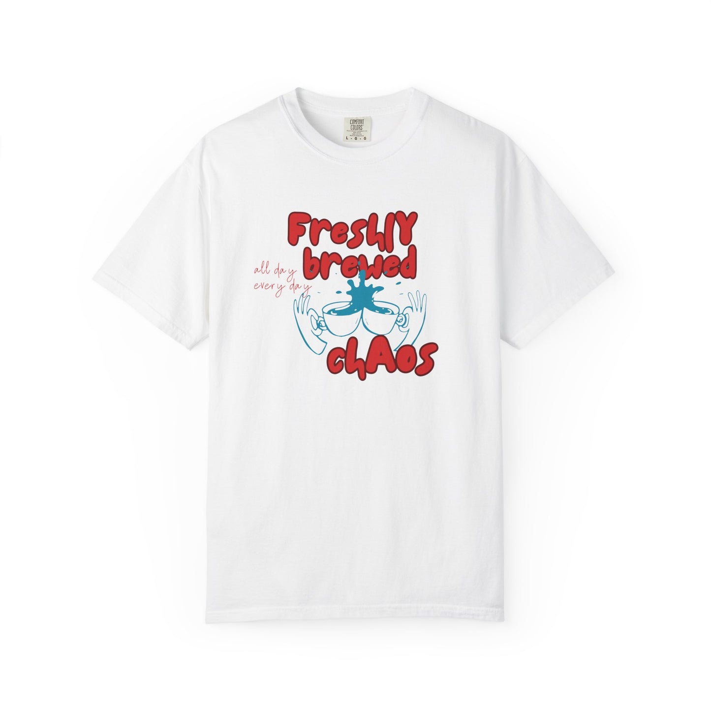 Freshly Brewed Chaos, Funny Teacher Shirt, Unisex T-Shirt, Gift for Educators, Back to School Gear, Coffee Lovers Apparel