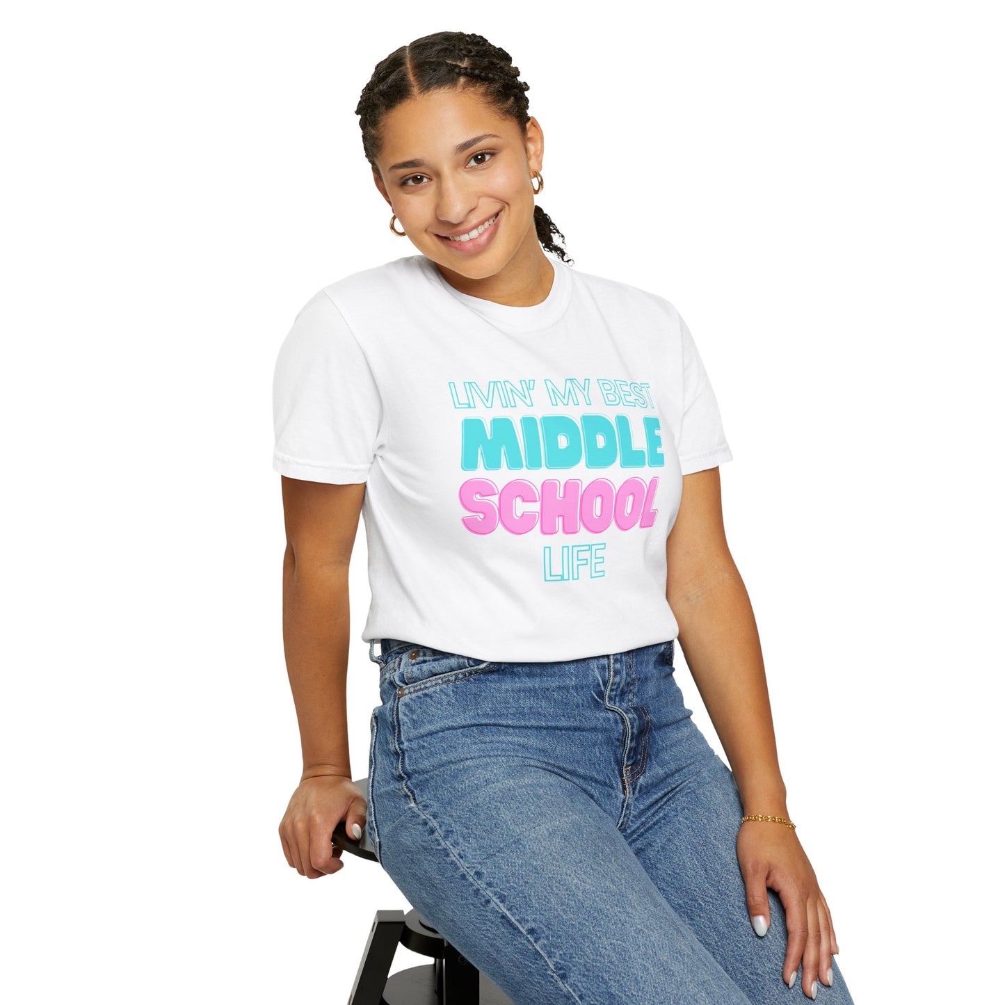 Middle School Life Unisex Tee, Casual Wear, Gift for Students/Teachers, Trendy T-Shirt, Back to School Apparel
