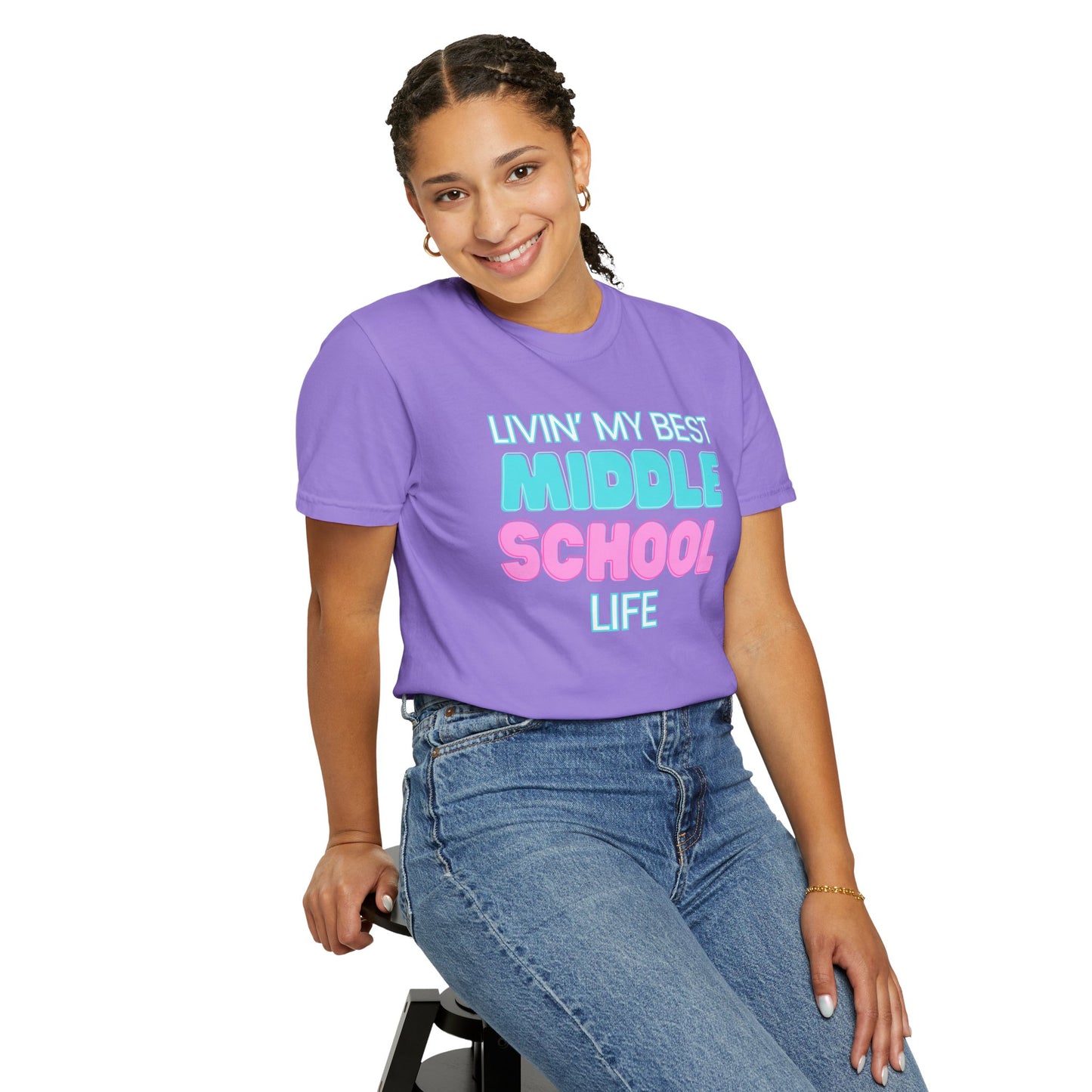 Middle School Life Unisex Tee, Casual Wear, Gift for Students/Teachers, Trendy T-Shirt, Back to School Apparel